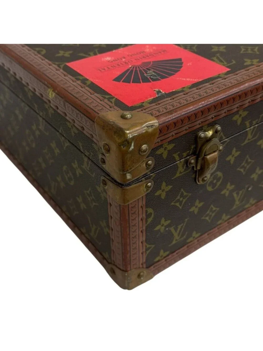 Louis Vuitton Bisten 60 Monogram Trunk Purse Suitcase Brown